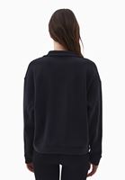 Bayan Siyah Modal Çıtçıt Detaylı Sweatshirt