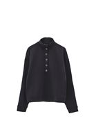 Bayan Siyah Modal Çıtçıt Detaylı Sweatshirt