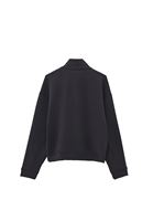 Bayan Siyah Modal Çıtçıt Detaylı Sweatshirt