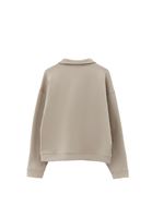 Bayan Bej Modal Çıtçıt Detaylı Sweatshirt