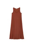 Bayan Kiremit Modal U Yaka Uzun Elbise