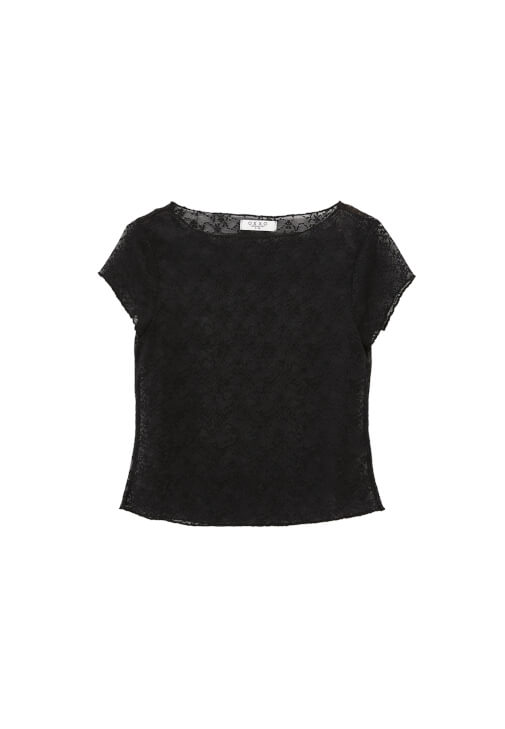 Dantel Tişört ve Etek Kombini