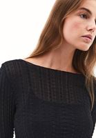 Bayan Siyah Bot Yaka Dantelli Bluz