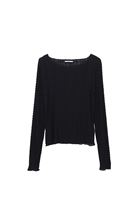 Bayan Siyah Bot Yaka Dantelli Bluz