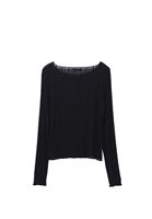 Bayan Siyah Bot Yaka Dantelli Bluz