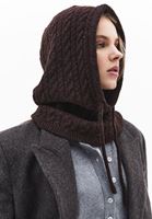 Bayan Kahverengi Triko Balaklava