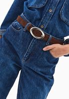 Bayan Kahverengi Tokalı Süet Kemer