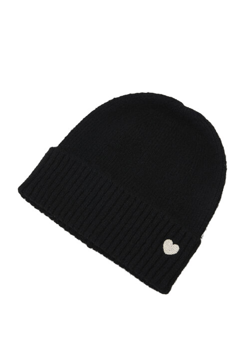 Siyah Yün Karışımlı Bere