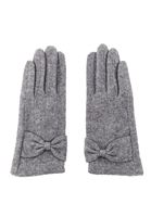 Bayan Gri Kurdele Detaylı Eldiven