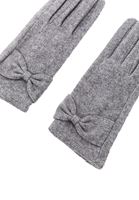 Bayan Gri Kurdele Detaylı Eldiven