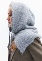 Bayan Gri Triko Balaklava