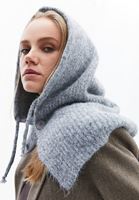 Bayan Gri Triko Balaklava