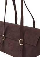 Bayan Kahverengi Askılı Süet Omuz Çantası 