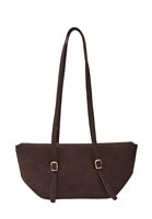 Bayan Kahverengi Askılı Süet Omuz Çantası 