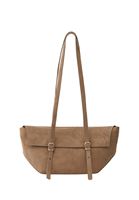 Bayan Bej Askılı Süet Omuz Çantası 