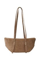 Bayan Bej Askılı Süet Omuz Çantası 