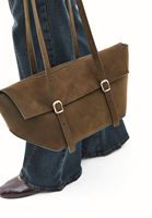 Bayan Yeşil Askılı Süet Omuz Çantası 