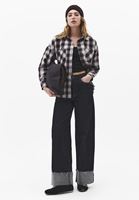 Bayan Çok Renkli Ekoseli Oversize Gömlek