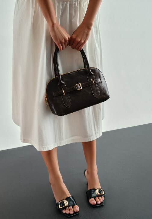 Kahverengi Toka Detaylı Askılı Çanta 