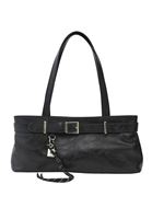 Bayan Siyah Aksesuarlı Baget Çanta