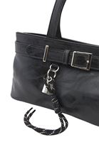 Bayan Siyah Aksesuarlı Baget Çanta