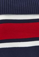 Bayan Çok Renkli Polo Yaka Fermuarlı Kazak