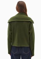 Bayan Yeşil Fermuarlı Polo Yaka Kazak