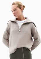 Bayan Kum Beji Fermuarlı Polo Yaka Kazak