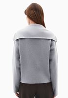 Bayan Gri Fermuarlı Polo Yaka Kazak