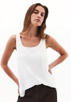 Bayan Beyaz Pamuklu U Yaka Atlet