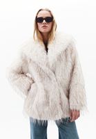 Bayan Krem Oversize Vegan Kürk