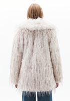 Bayan Krem Oversize Vegan Kürk