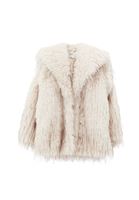 Bayan Krem Oversize Vegan Kürk