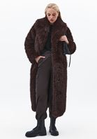 Bayan Kahverengi Oversize Vegan Kürk