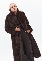 Bayan Kahverengi Oversize Vegan Kürk