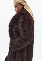 Bayan Kahverengi Oversize Vegan Kürk