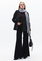 Bayan Siyah Yüksek Bel Wide-Leg Pantolon