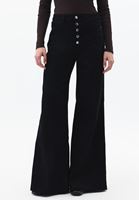 Bayan Siyah Yüksek Bel Wide-Leg Pantolon