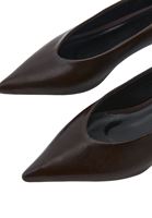 Bayan Kahverengi Kısa Topuklu Ayakkabı