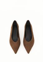 Bayan Kahverengi Süet Topuklu Ayakkabı