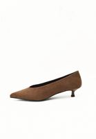 Bayan Kahverengi Süet Topuklu Ayakkabı