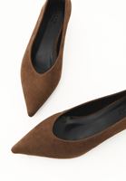 Bayan Kahverengi Süet Topuklu Ayakkabı