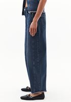 Bayan Mavi Barrel-Fit Denim Pantolon