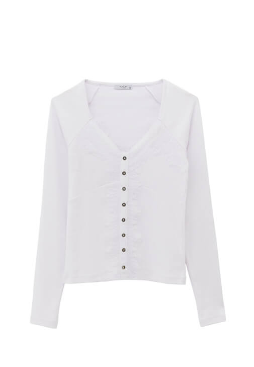 Dantelli Tişört ve Mom-Fit Pantolon Kombini