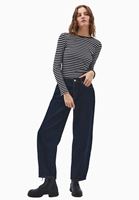 Bayan Çok Renkli Sıfır Yaka Çizgili Tişört