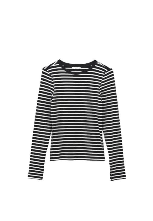 Çizgili Tişört ve Barrel-Fit Pantolon Kombini