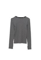 Bayan Çok Renkli Sıfır Yaka Çizgili Tişört