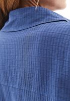 Bayan Mavi Keten Karışımlı Oversize Gömlek