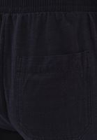 Bayan Siyah Keten Karışımlı Carrot-Fit Pantolon