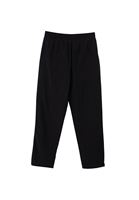 Bayan Siyah Keten Karışımlı Carrot-Fit Pantolon